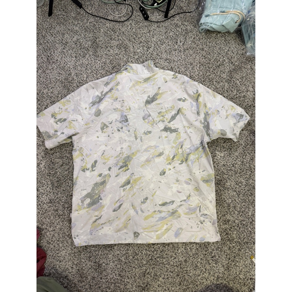 Lululemon Airing Easy Camp Collar Shirt Men L Variegated Bloom Finch Yellow - Picture 5 of 11
